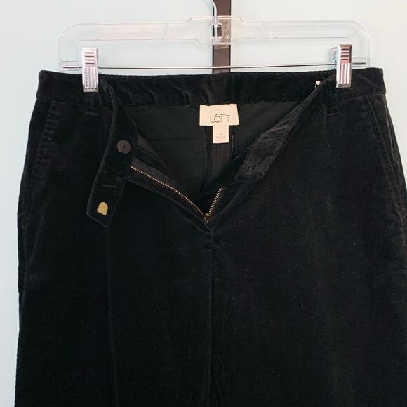 LOFT Marisa Black Corduroy Trousers Size 6 - Picture 5 of 9
